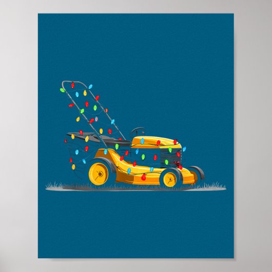 Lawn Mower Christmas Graphics Lights Lover Mowing Poster (Voorkant)