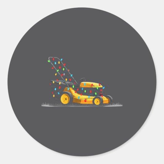 Lawn Mower Christmas Graphics Lights Lover Mowing  Ronde Sticker (Voorkant)