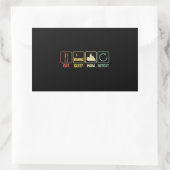 Lawn mower Eat Sleep slogan lawn mowing retro Rechthoekige Sticker (Tas)