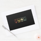 Lawn mower Eat Sleep slogan lawn mowing retro Rechthoekige Sticker (Envelop)