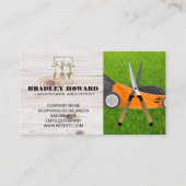 Lawn Mower | Gardening | Gras | Hout Visitekaartje (Voorkant)