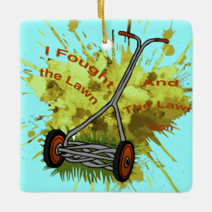 Lawn Mower Keramisch Ornament