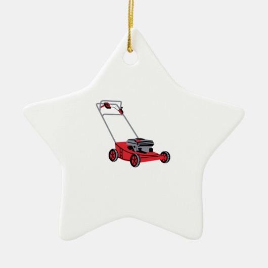 LAWN MOWER KERAMISCH ORNAMENT (Voorkant)