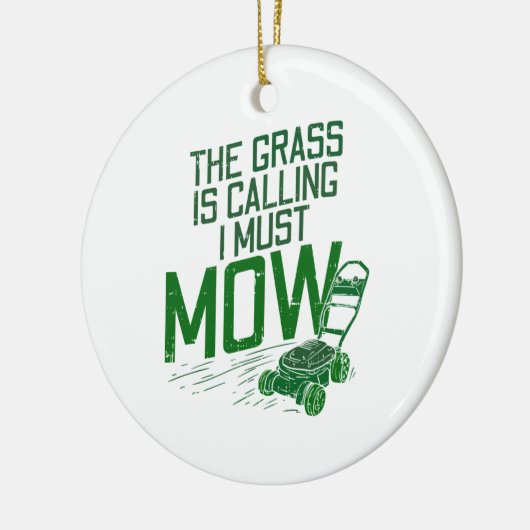Lawn Mower Keramisch Ornament (Links)
