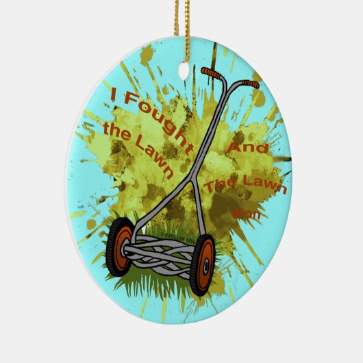 Lawn Mower Keramisch Ornament (Rechts)