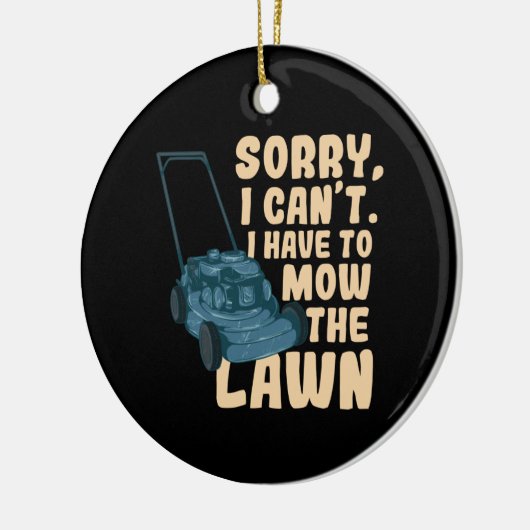 Lawn Mower Keramisch Ornament (Links)