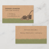Lawn Mower Lawn Care Faux Paper Texture Visitekaartje (Voorkant / Achterkant)