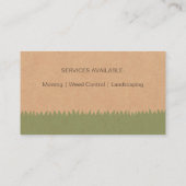 Lawn Mower Lawn Care Faux Paper Texture Visitekaartje (Achterkant)