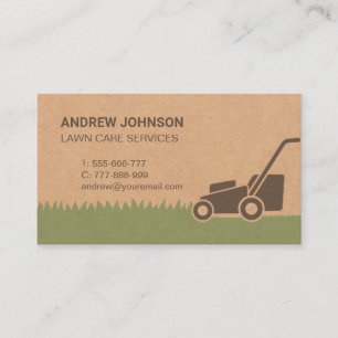Lawn Mower Lawn Care Faux Paper Texture Visitekaartje