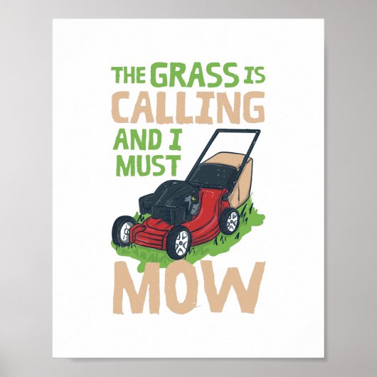 Lawn Mower Lawn Care Poster (Voorkant)