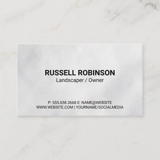 Lawn Mower Logo | Gesneden Visitekaartje (Achterkant)