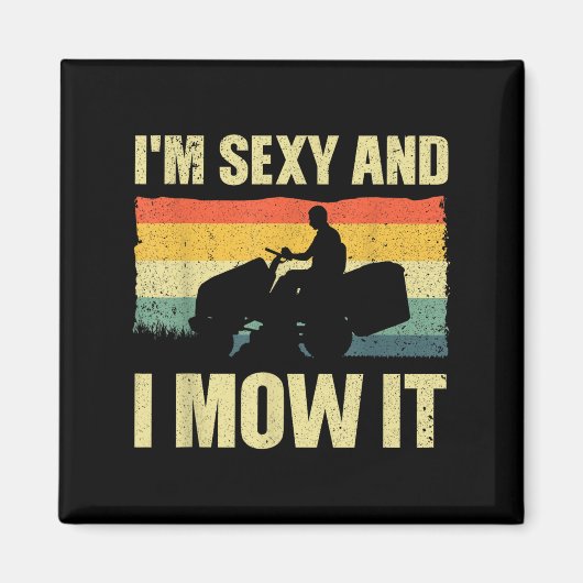 Lawn Mower Novelty For Men Women Kids Landscaper L Magneet (Voorkant)