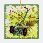 Lawn Mower Pap Keramisch Ornament (Voorkant)