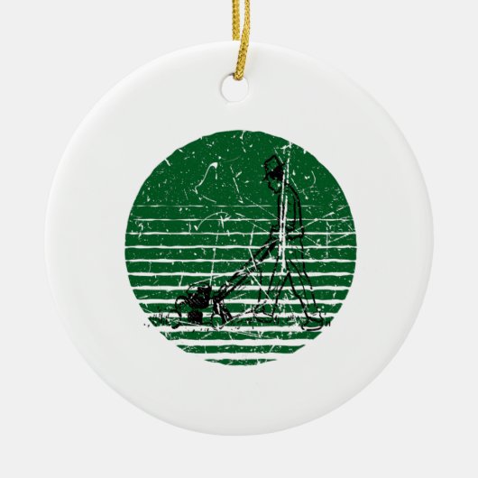 Lawn Mower Retro Keramisch Ornament (Voorkant)