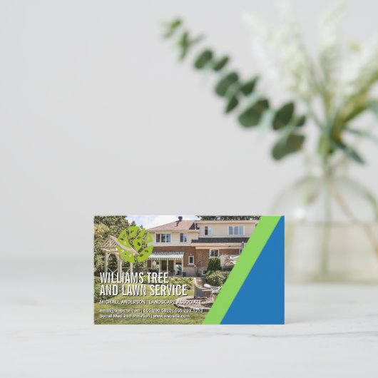 Lawn Mower | Snijkop | Landschap Logo Busine Visitekaartje (Staand voorkant)