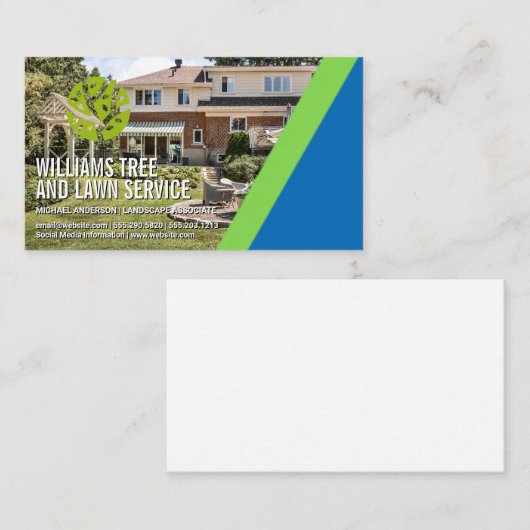 Lawn Mower | Snijkop | Landschap Logo Busine Visitekaartje (Voorkant / Achterkant)