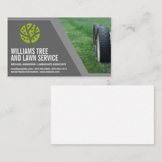 Lawn Mower | Snijkop | Logo landschap Visitekaartje (Voorkant / Achterkant)