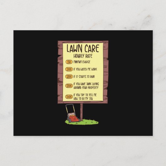 Lawn Mower - Tarief voor starturen Briefkaart (Voorkant)