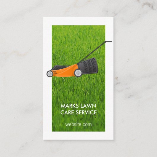 Lawn Mower | Verzorging voor eigen gebruik | Booms Visitekaartje (Voorkant)