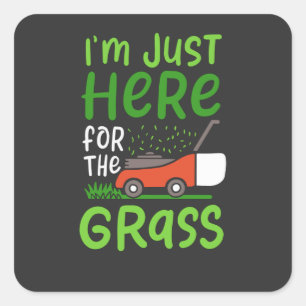 Lawn Mower Vierkante Sticker