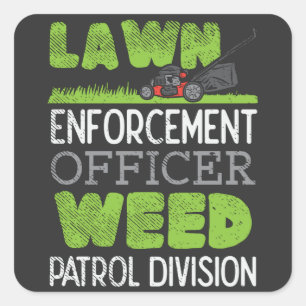 Lawn Mower Vierkante Sticker