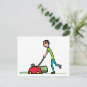 Lawn Mowing Briefkaart (Staand voorkant)