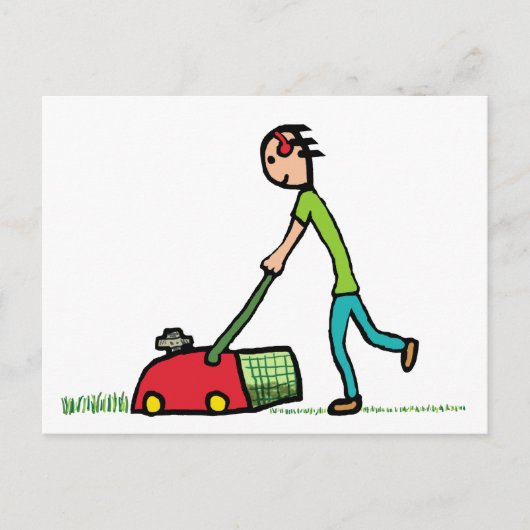 Lawn Mowing Briefkaart (Voorkant)