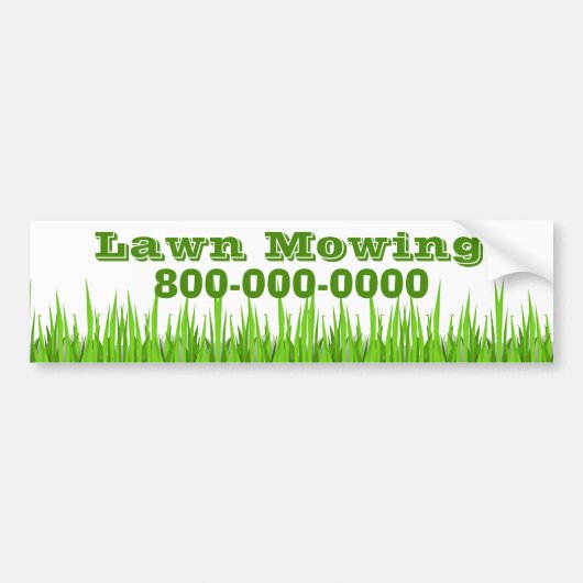 Lawn Mowing Business Bumpersticker (Voorkant)