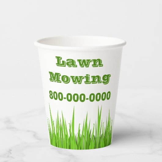 Lawn Mowing Business Papieren Bekers (Voorkant)