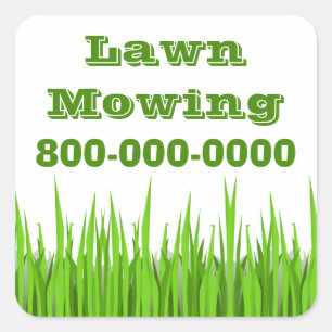 Lawn Mowing Business Vierkante Sticker
