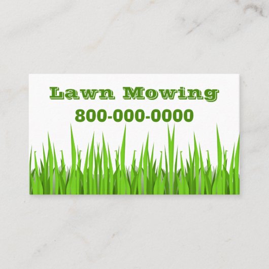 Lawn Mowing Business Visitekaartje (Voorkant)
