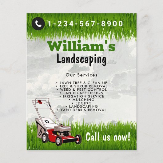 Lawn Mowing Cutting Services, Lawn Care Flyer (Voorkant)