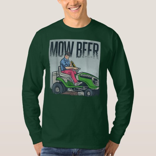 Lawn Mowing Dad Mow Beer Funny Grass Machine T-shirt (Voorkant)