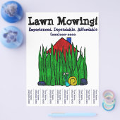 Lawn Mowing! Eigen zorg. Yard Word. Aangepaste bro Flyer (Enkel)