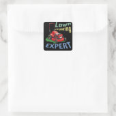 Lawn Mowing Expert Vierkante Sticker (Tas)