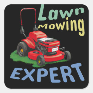 Lawn Mowing Expert Vierkante Sticker