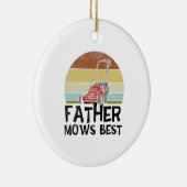 Lawn Mowing - Father Mows Best Keramisch Ornament (Rechts)