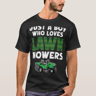 Lawn Mowing Gewoon een jongen die van Mowers Garde T-shirt