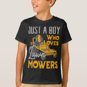 Lawn Mowing Gewoon een jongen die van Mowers Garde T-shirt