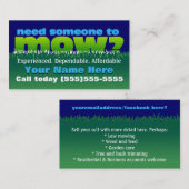 Lawn Mowing.Grass cutting. promotie Visitekaartje (Voorkant / Achterkant)