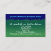 Lawn Mowing.Grass cutting. promotie Visitekaartje (Achterkant)