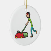 Lawn Mowing Keramisch Ornament (Rechts)