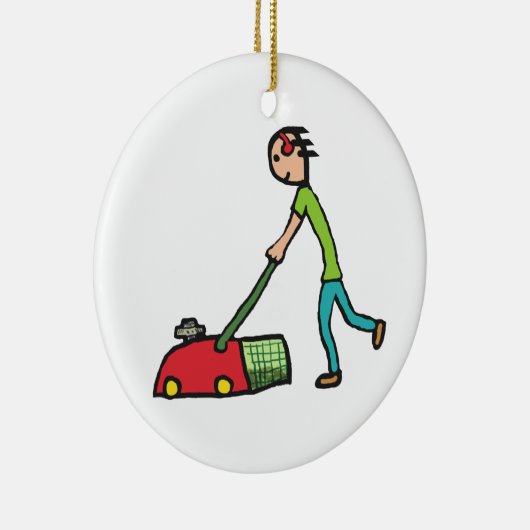 Lawn Mowing Keramisch Ornament (Rechts)