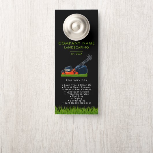 Lawn Mowing Landscaping Garden Lawn Care Black Deurhanger (Op knop)