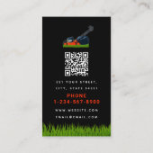 Lawn Mowing Landscaping Garden Lawn Care Black Visitekaartje (Achterkant)