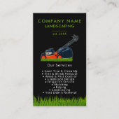 Lawn Mowing Landscaping Garden Lawn Care Black Visitekaartje (Voorkant)