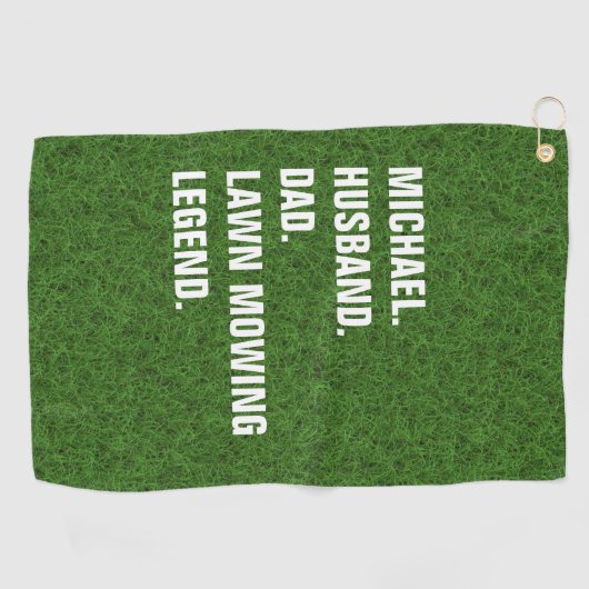 Lawn Mowing Legend Funny Personalized  Golfhanddoek (Horizontaal)