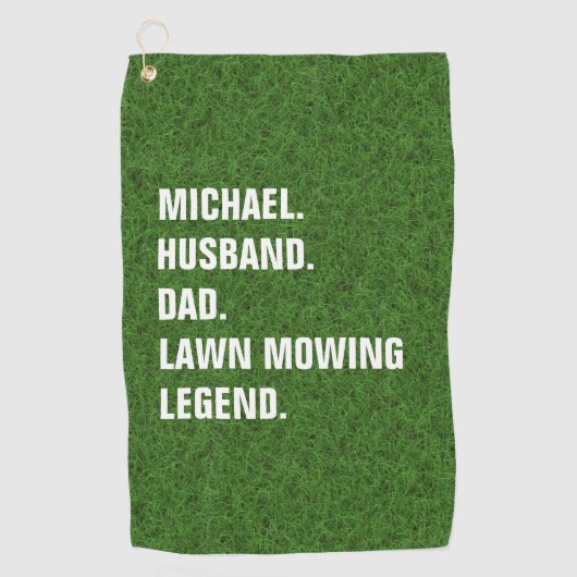 Lawn Mowing Legend Funny Personalized Golfhanddoek (Voorkant)