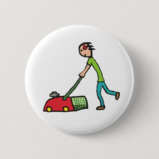 Lawn Mowing Ronde Button 5,7 Cm (Voorkant)