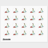 Lawn Mowing Ronde Sticker (Vel)